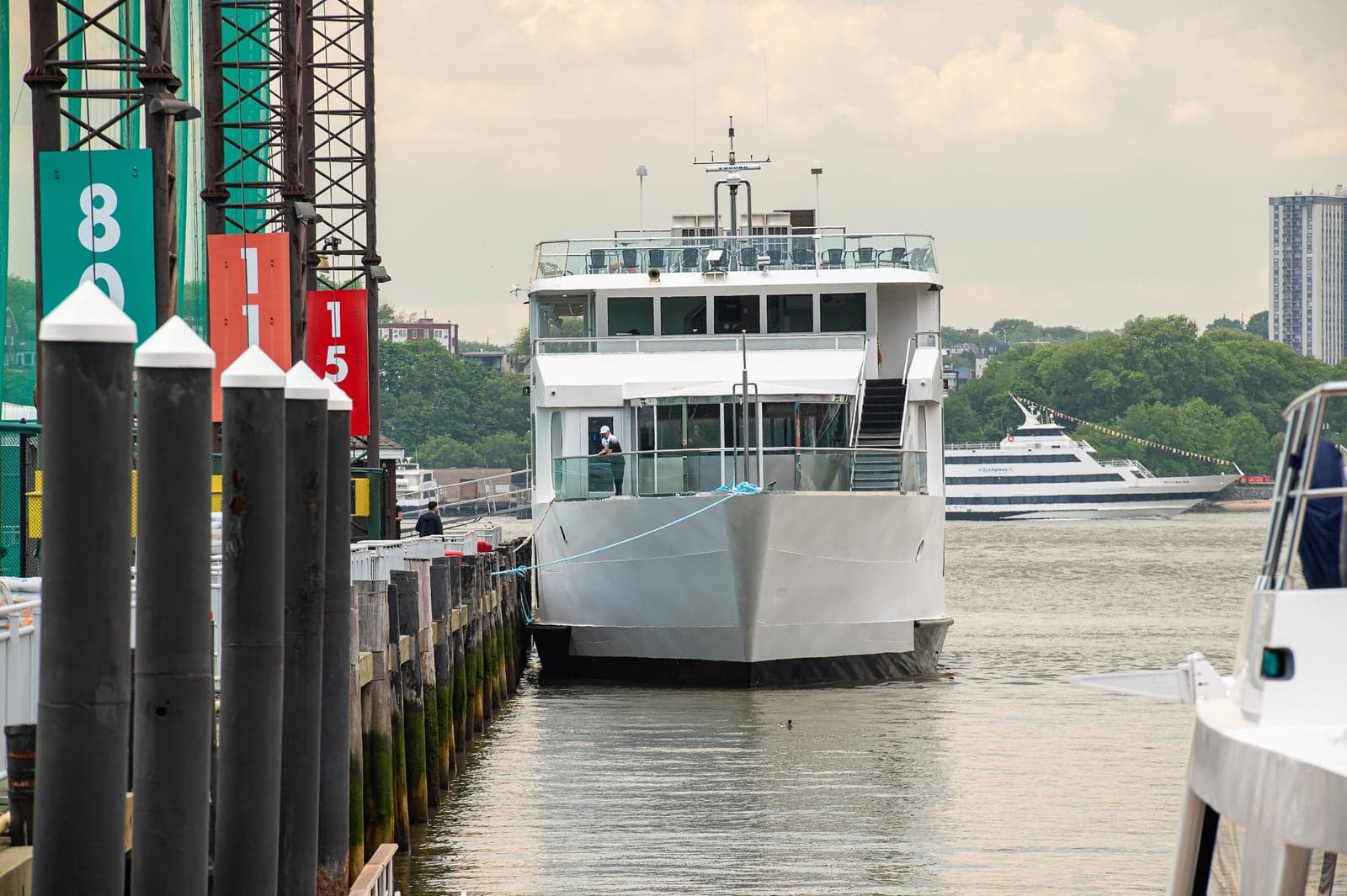 A corporate holiday party aboard a yacht