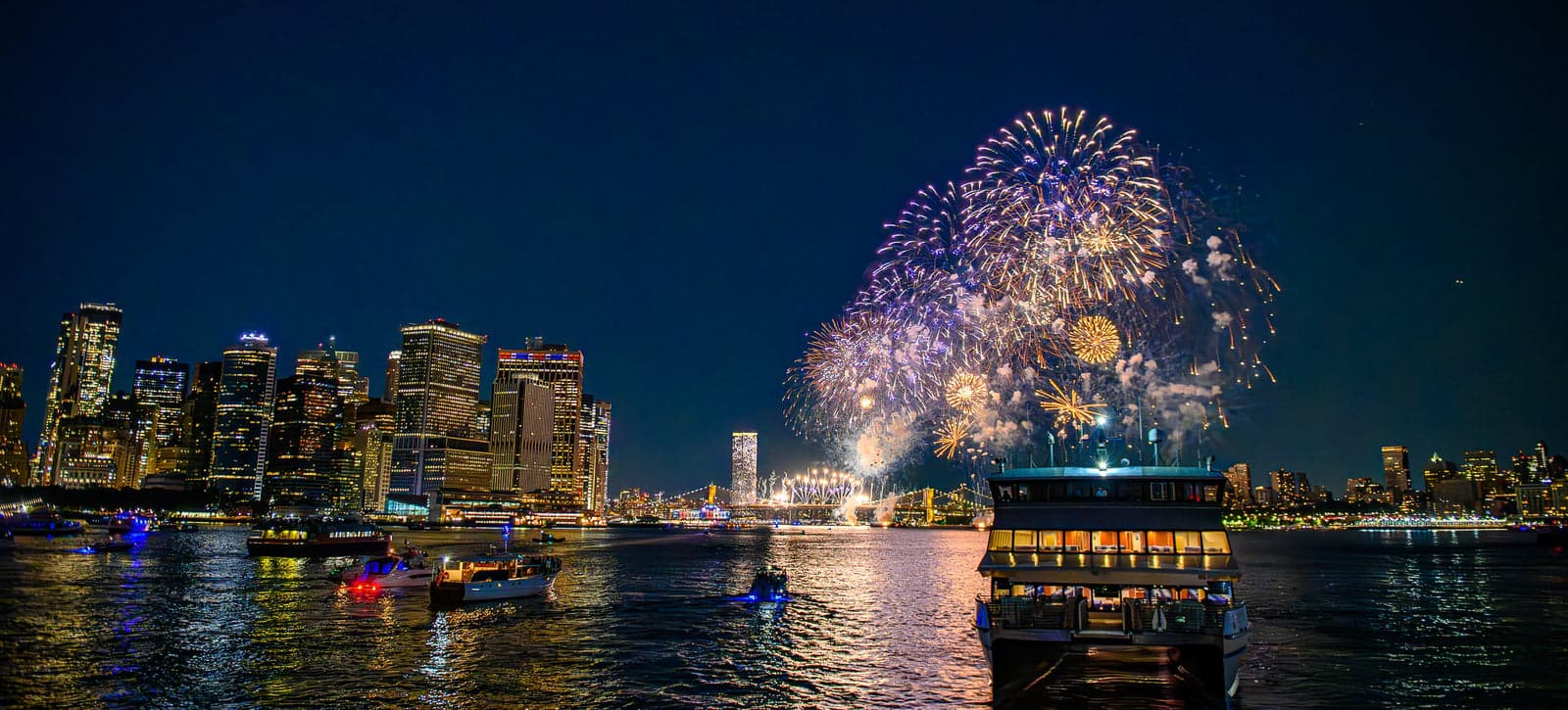 Fireworks over New York on July 4, 2025