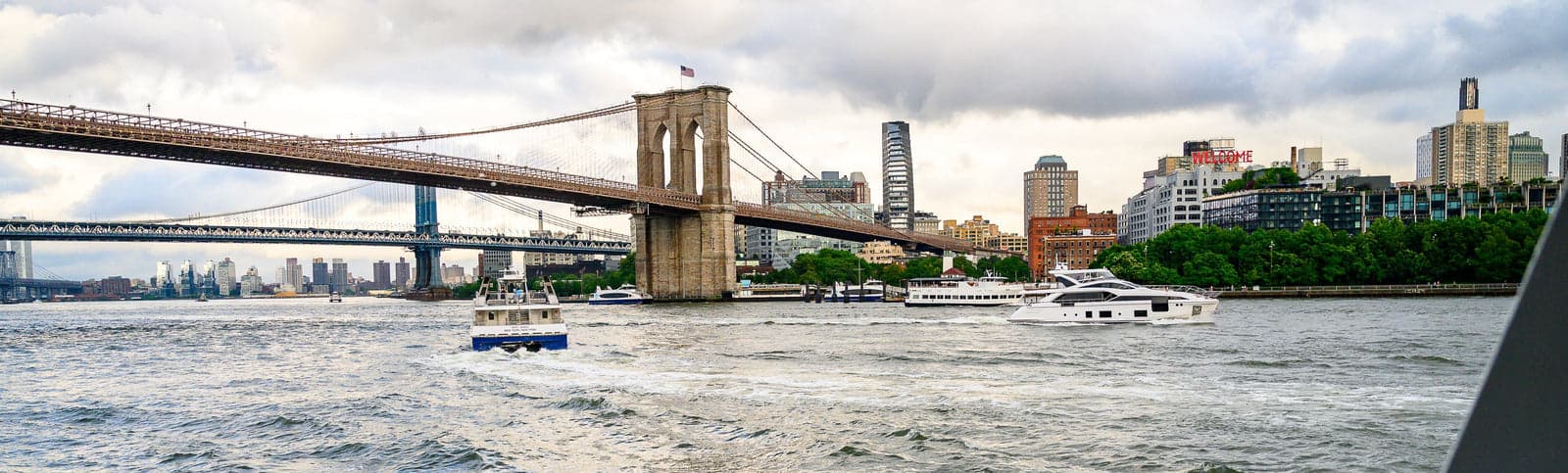 A yacht on the Hudson River