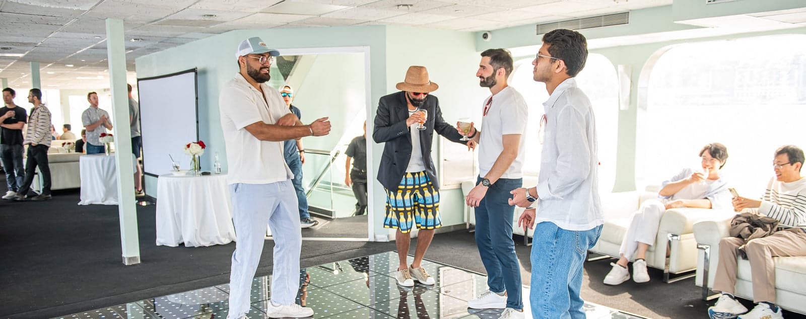 A private event hosted aboard a yacht