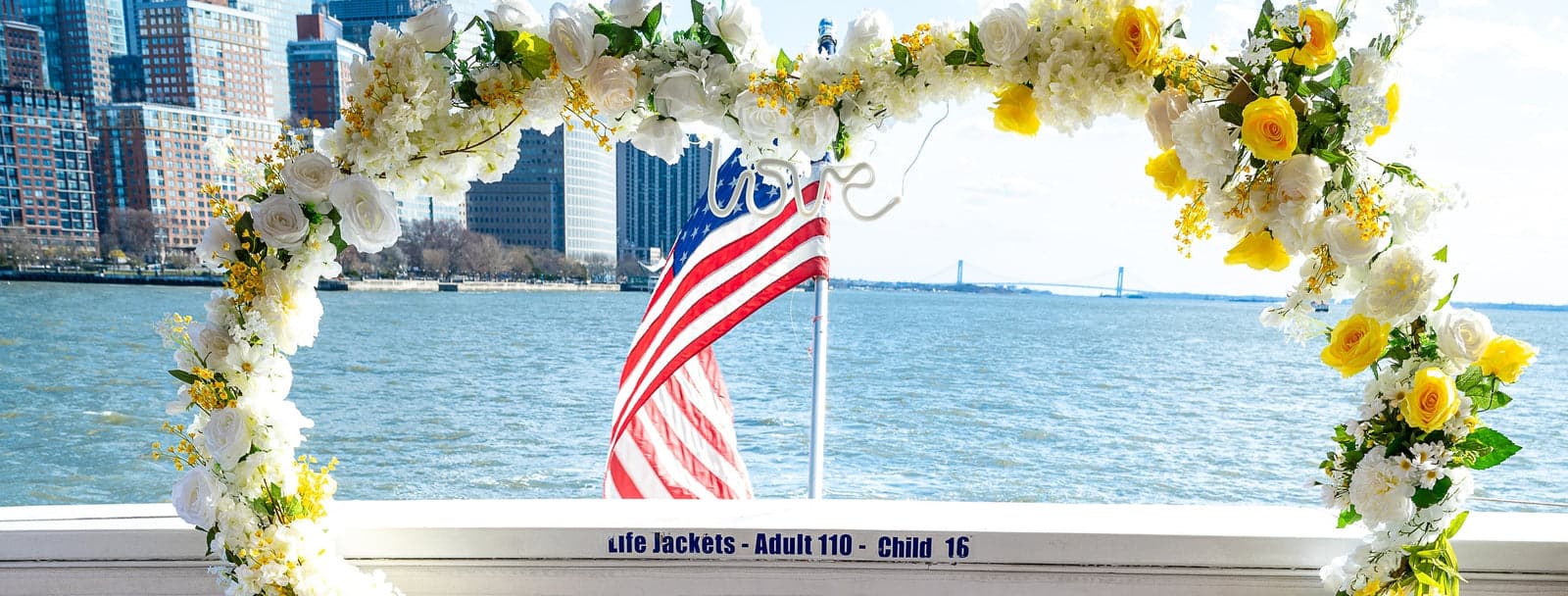 A yacht wedding ceremony